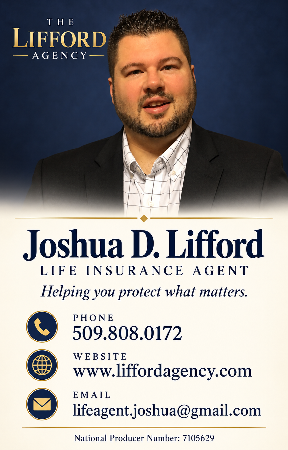 Joshua D. Lifford’s vertical business card
